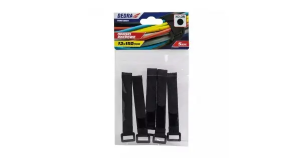Bande velcro 16x310mm, negre 5buc Plată securizată