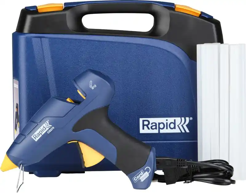 Pistol RAPID CG270, 10 bucăți bețișoare, carcasă, mod fără fir, pistol de lipici cu topire la cald, topitură la cald, pentru bețișoare topite la cald 12 mm Ofertă de sezon