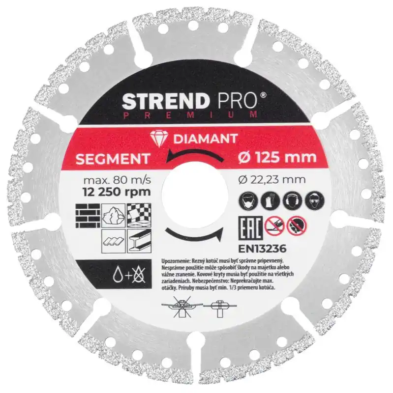 Reducere Disc Strend Pro Premium, lipit în vid, 125 mm, diamant, tăiere, multi