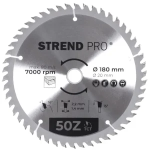 Disc Strend Pro TCT 180x2,2x20 / 16 mm 50T, pentru lemn, ferăstrău, lame SK Doar azi