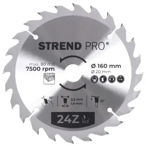 Disc Strend Pro TCT 160x2,2x20 / 16 mm 24T, pentru lemn, ferăstrău, lame SK Mai ieftin