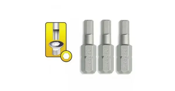 Ofertă exclusivă Capete de surubelnita Hex imbus H6 x 25mm, 3buc Dedra