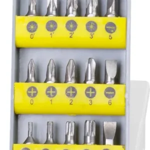 Set de biți Strend Pro BS2877, 16 bucăți + atașament Bestseller