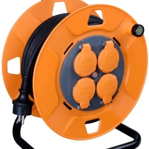 Reducere de preț Cable Strend Pro CR038, 4 prize, L-50 m, IP44, cauciuc, extensie, pe tambur