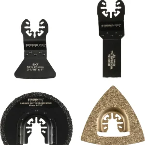 Popular Set de scule Strend Pro TAS-TW104 lamă de ferăstrău și semicerc pentru polizor multiplu, carbură + bimetal, 4 părți