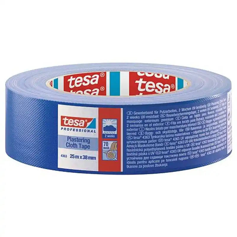 Bandă tesa® PRO Tencuială, tencuială, fațadă, adeziv, albastru, UV, 38 mm, L-25 m Cumpără online