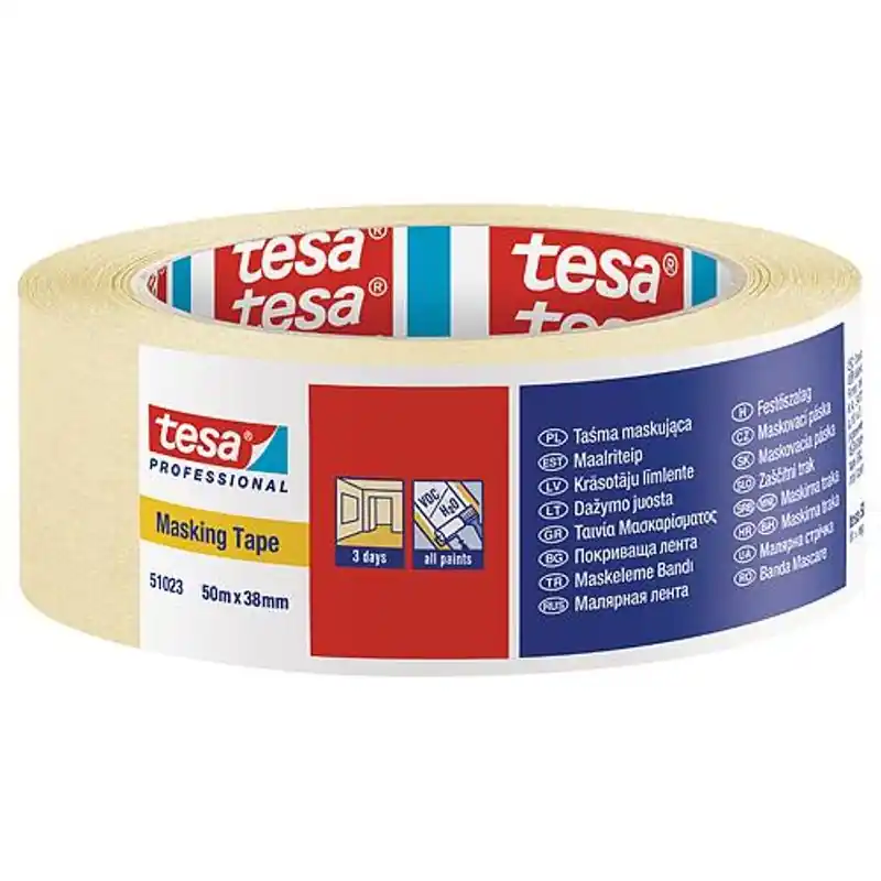 Bandă tesa® PRO, vopsire, mascare, adeziv, 38 mm, L-50 m Disponibil imediat
