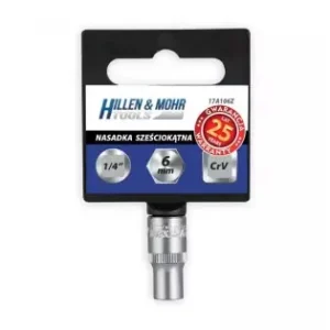 Premium Cheie tubulara 6 puncte 1/4" 8 mm cu agatator de plastic