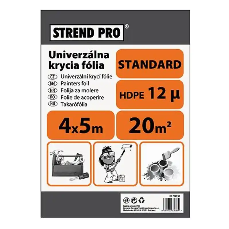 Reducere extra Film pentru pictori Strend Pro, Standard 4x5,0 m, 12µ, acoperire
