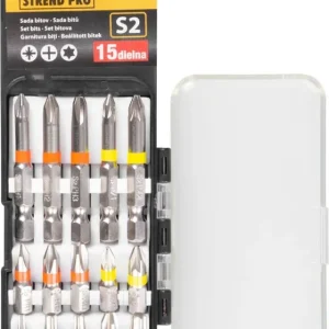 Set de biți Strend Pro EVE-12076 - 15 piese, L-25/50 mm, S2 Premium