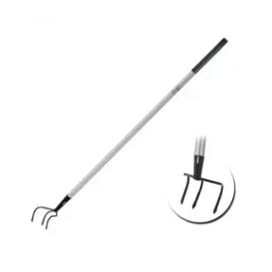 Cutivator cu trei dinti cu coada din metal pentru gradina, 128cm Cumpărături sigure