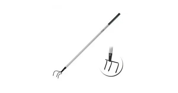 Cutivator cu trei dinti cu coada din metal pentru gradina, 128cm Cumpărături sigure