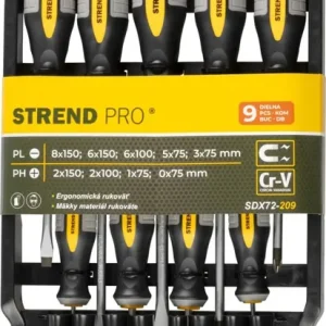 Set de șurubelnițe Strend Pro SDX72-209, 9 bucăți, plat + Phillips Premium
