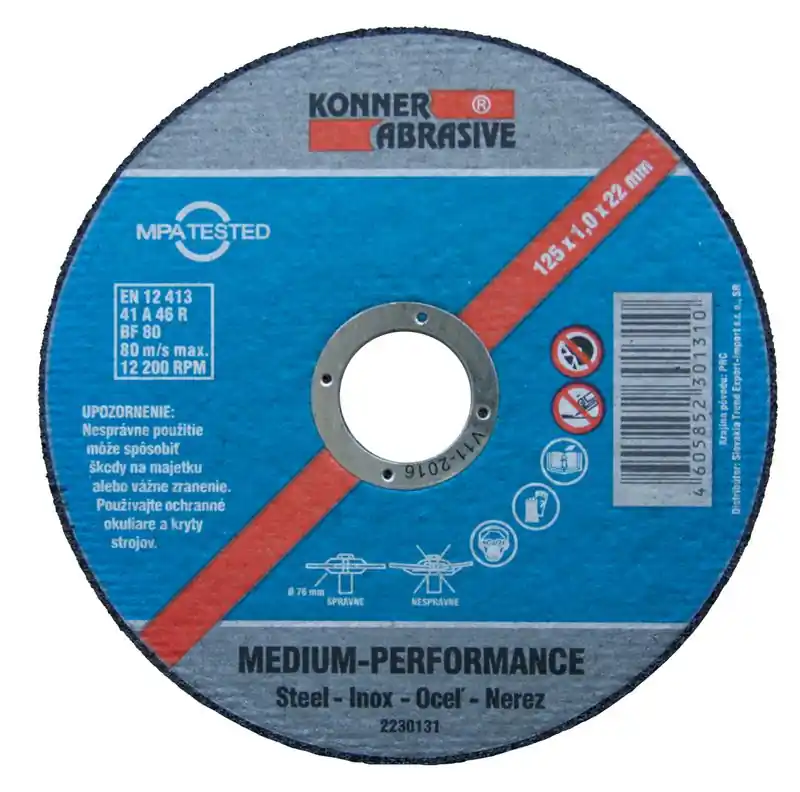 Transport gratuit KONNER D603 disc 125x1,6x22 mm, taiere metal