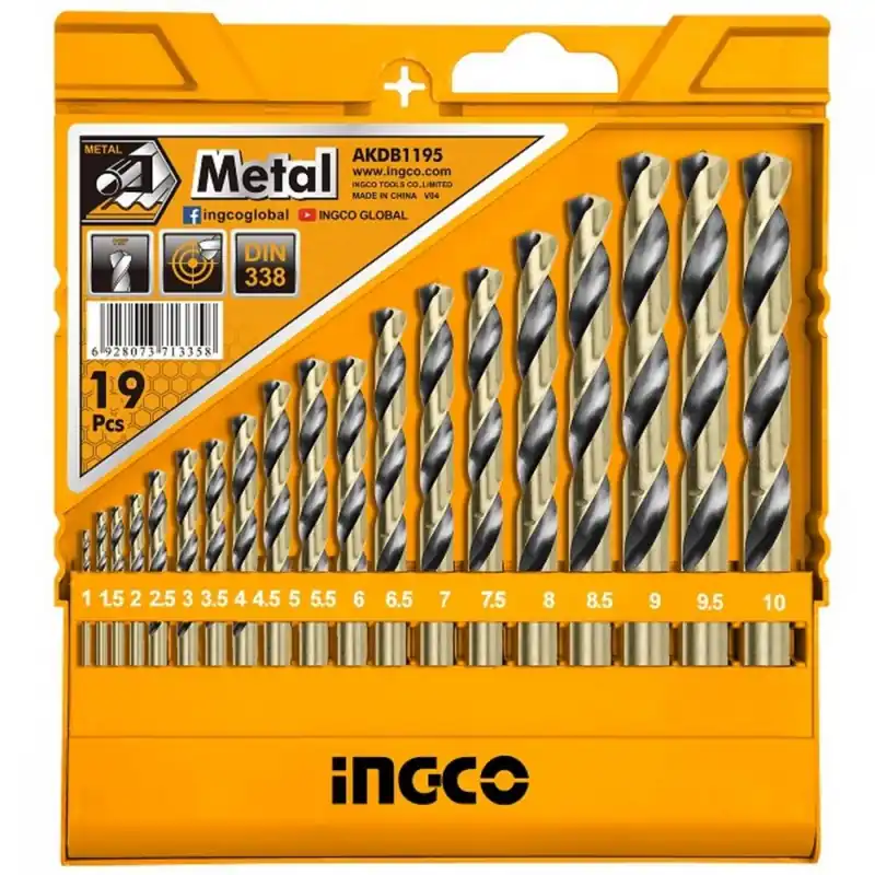 Burghiu metal HSS, set 19d, 1-10mm INGCO KLC Livrare gratuită