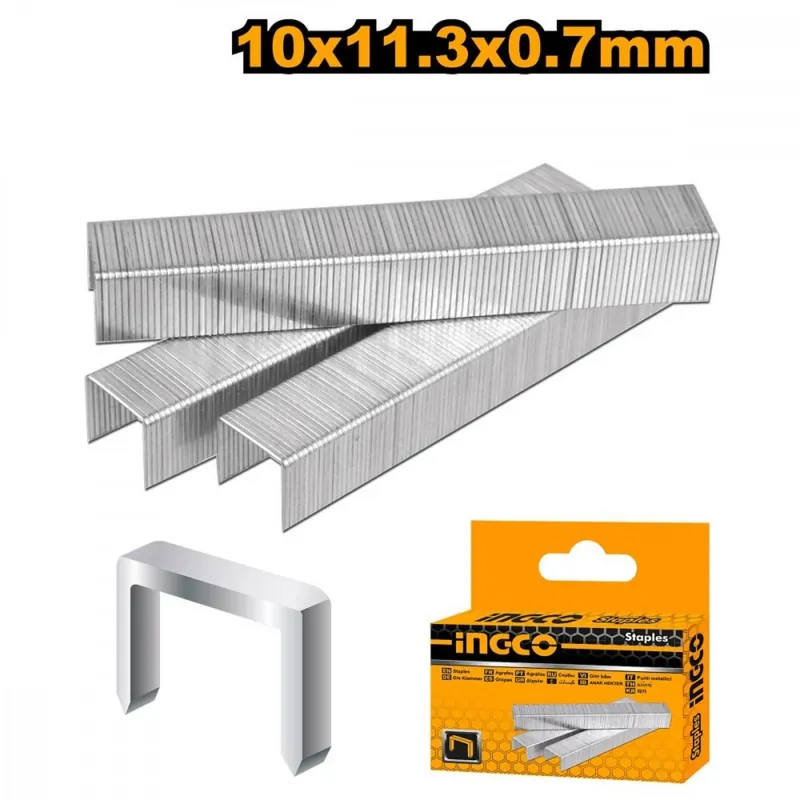 Capse pentru capsator 11,3 x 0,7 x 10 mm 1000 buc INGCO Preț redus