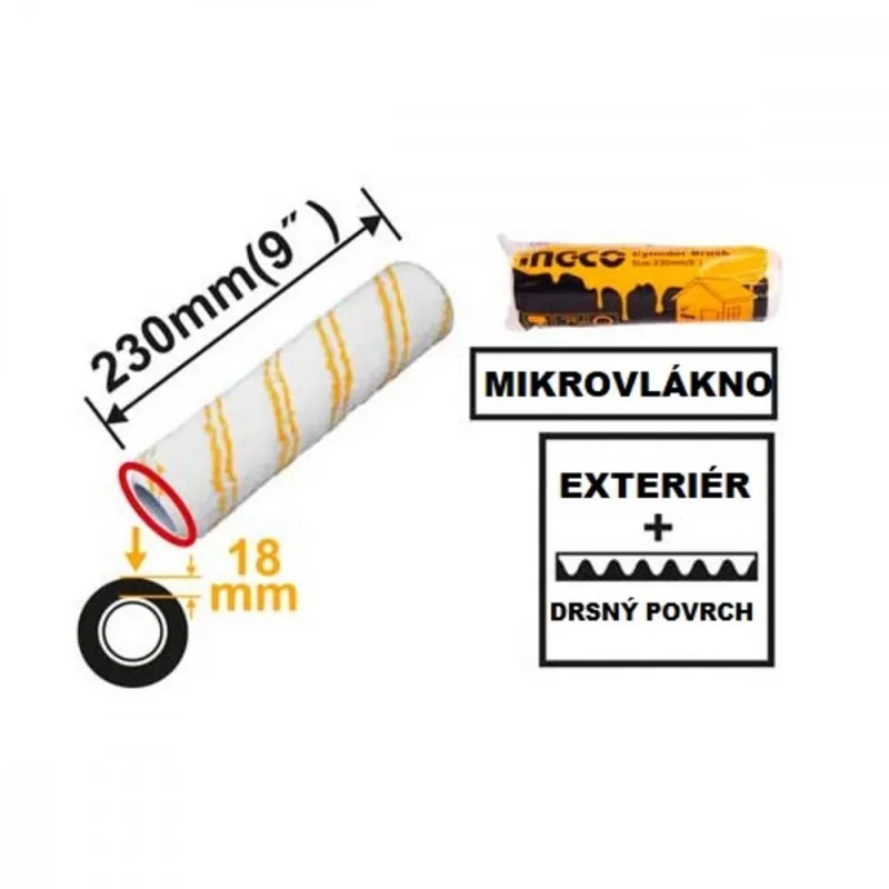 Ofertă limitată Rolă de rezervă 230x18mm INGCO, pentru suprafețe rugoase și exterioare