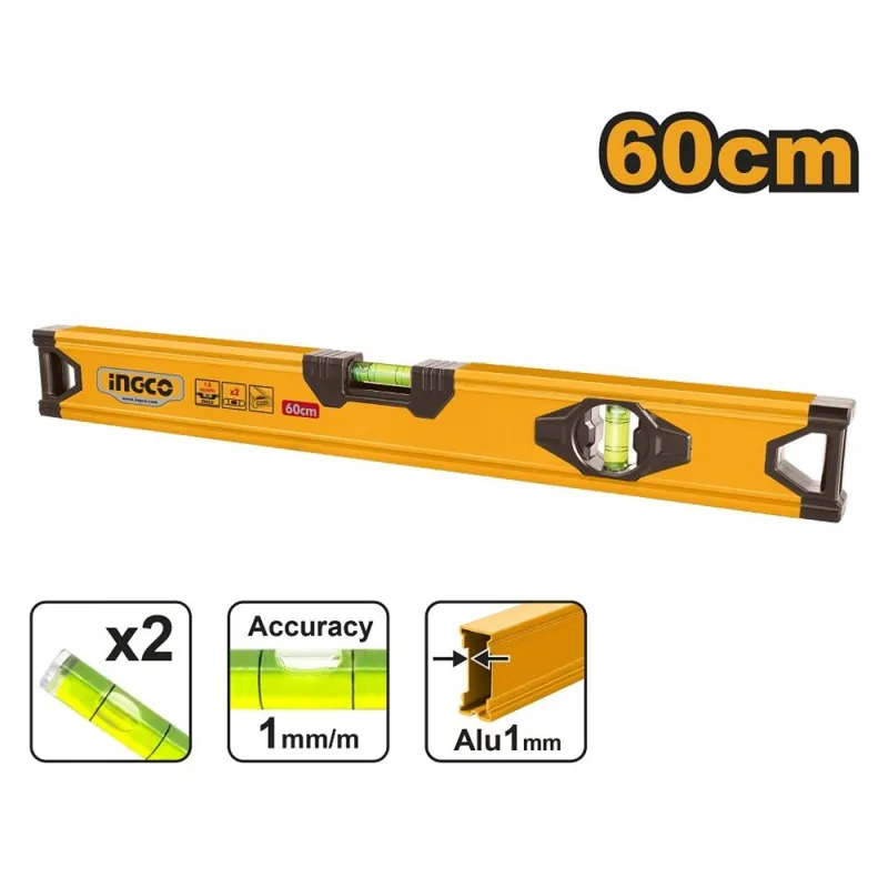 Livrare expres Nivelă 600 mm ALU 2 nivele INGCO KLC