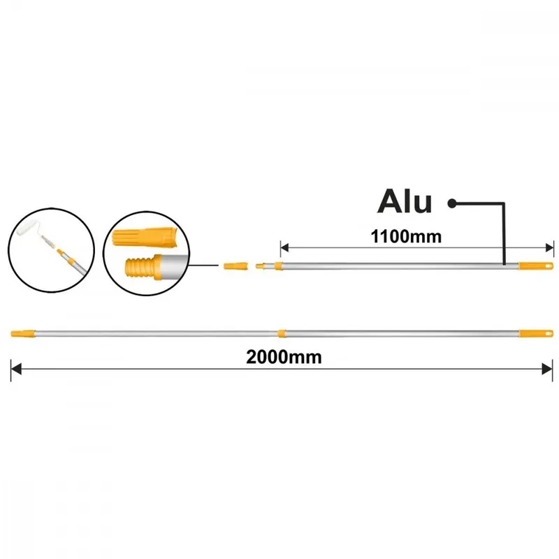 Livrare rapidă Mâner telescopic ALU 200cm INGCO