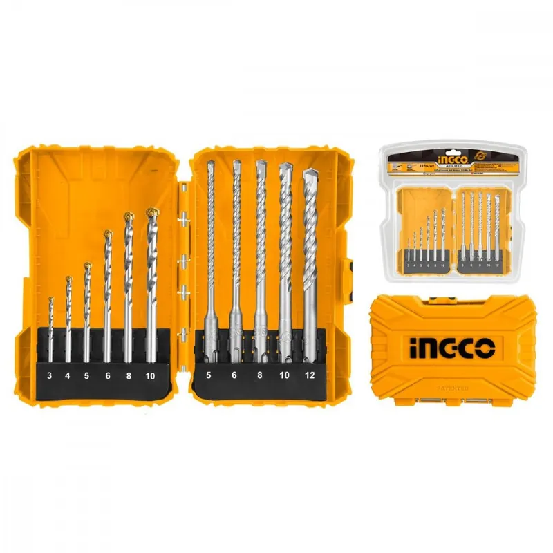 Cel mai bun preț Burghiu beton, set 11d COMBI, 3-12mm INGCO