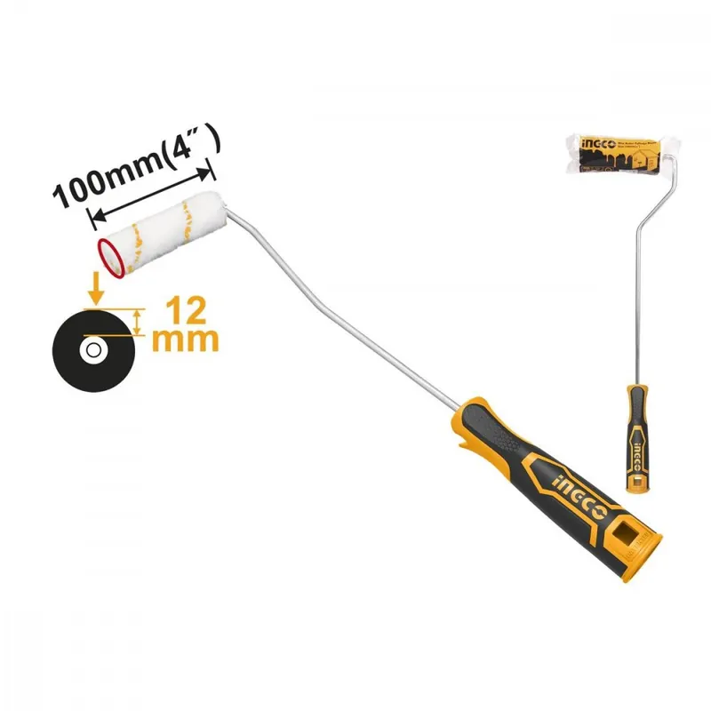 Rolă de vopsea 100x12mm cu mâner lung INGCO, pentru suprafețe rugoase KLC Reducere extra