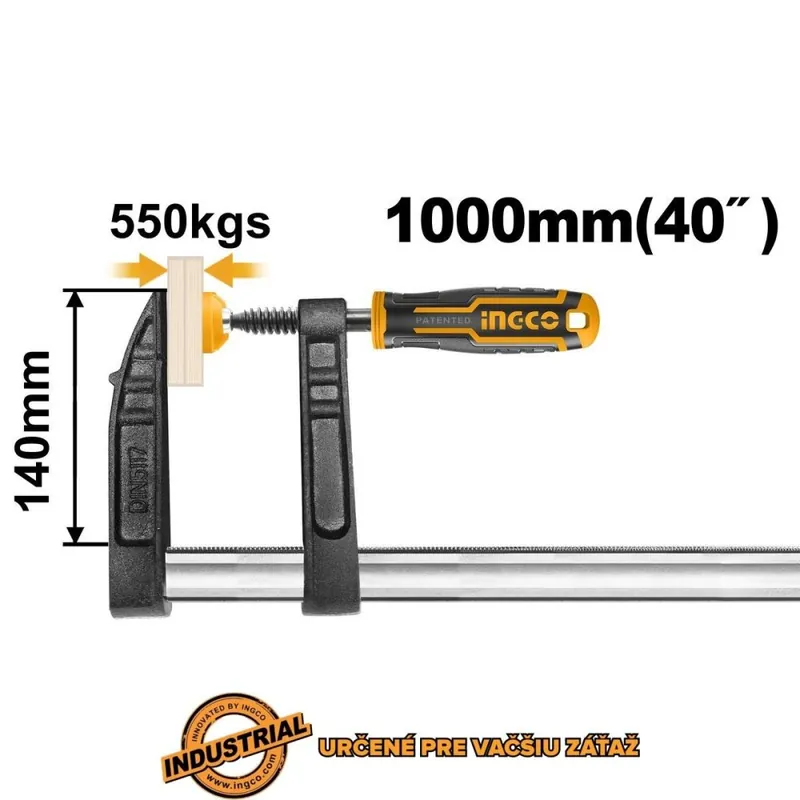 Clema metalica de tamplarie 140x1000mm INGCO Industrial Expediere rapidă