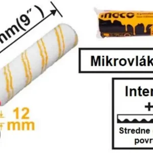 Livrare rapidă Rola de vopsea de rezervă 230x12mm microfibra INGCO, pentru suprafețe aspre