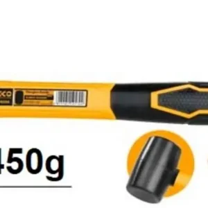 Plată securizată Ciocan cauciuc 450g mâner din fibră de sticlă INGCO neagră KLC