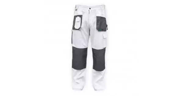 Pantaloni de protectie marime XL/56, alb, greutate 190g/m2 Plată securizată