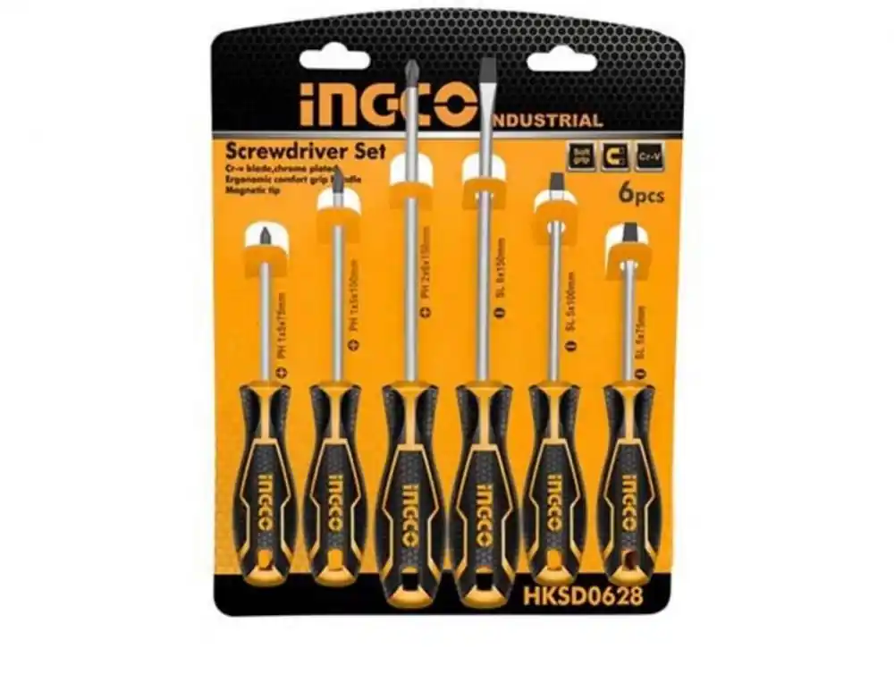 Set șurubelniță plat + Phillips 6 buc CrV INGCO KLC Reducere specială