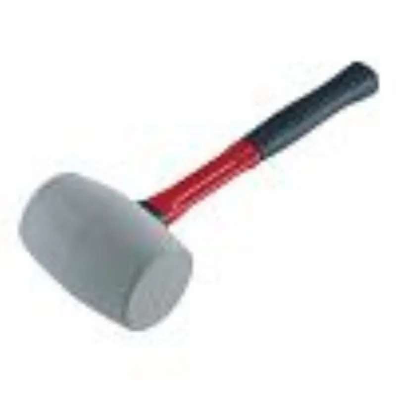 Ciocan cauciuc 340g, alb, maner din fibra de sticla Retur ușor