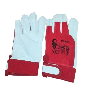 Preț mic Mănuși combinate, textil-piele TECHNIK roșu-alb 10"; KLC
