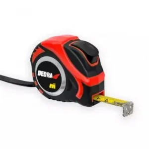 Ruleta de masurat 8m/25mm, rosie, auto-blocare, magnet, banda cu fete duble, carcasa din cauciuc, nailon, blister Chilipir