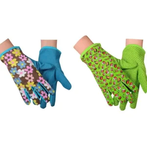 Mănuși de grădină pentru copii, bumbac colorat / PVC Cel mai vândut