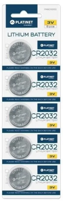 Plată securizată Baterie litiu CR 2032, 3V, blister 5buc PLATINET