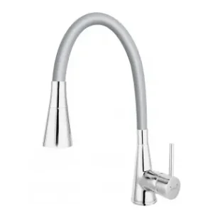 Baterie stativa pentru bucatarie cu pipa flexibila doua functii FERRO ZUMBA II gri-argintiu Disponibil imediat