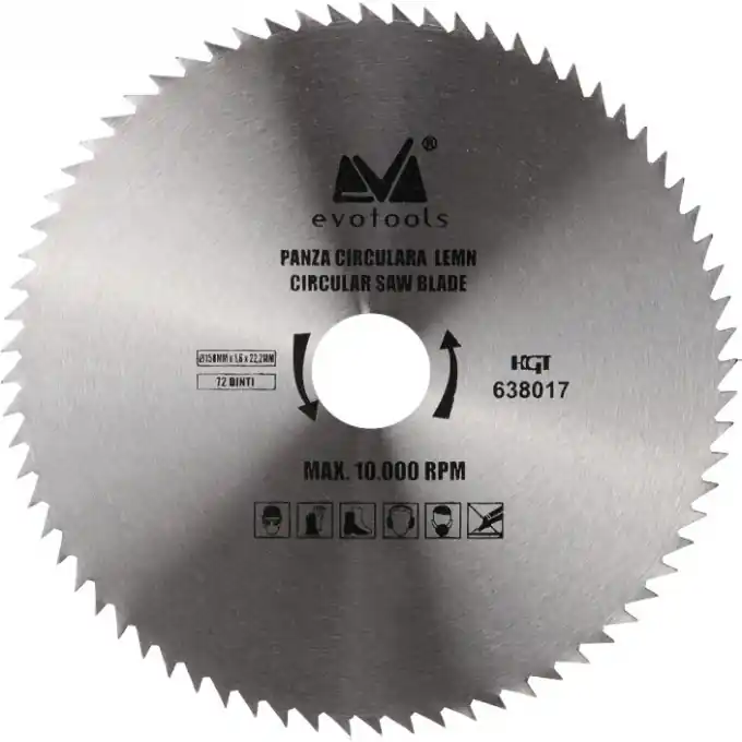 Panza Circulara Lemn 180 mm, 72 dinti, Evotools 638018 Preferatul clienților