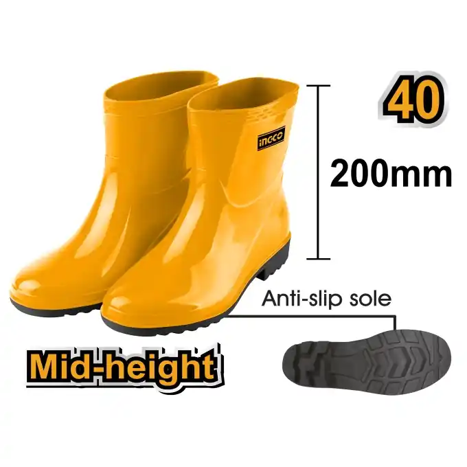 Cizme Cauciuc Galbene Scurte marimea 45 INGCO SSH102L.45 Premium