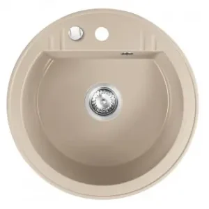Chiuveta bucatarie simpla Ferro granit Ø 51 cm, nisip Bestseller
