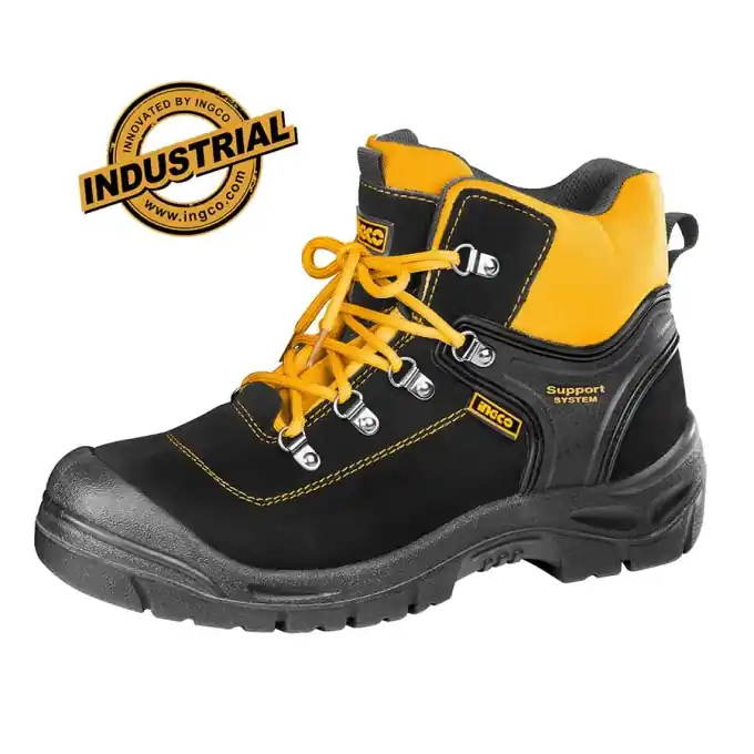 Discount Bocanci Piele Intoarsa Negri cu Talpa Varf Metalic 42