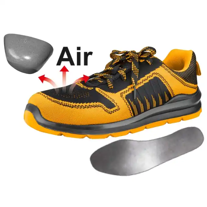 Bestseller Adidasi de Protectie cu Varf si Talpa de Metal 41 INGCO SSH81S1P.41 – Clasa S1P, Design Sportiv, Protectie si Confort pentru Utilizare Zilnica