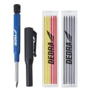 Reducere extra Creion mecanic cu 1+12 vârfuri, 6 x negru, 3 x galben, 3 x rosu Dedra