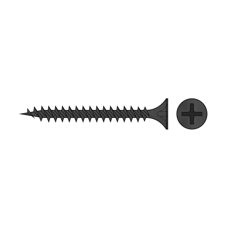 Premium Surub pentru gips-carton, filet cu pas fin tratat termic, otel fosfatat, Rocast