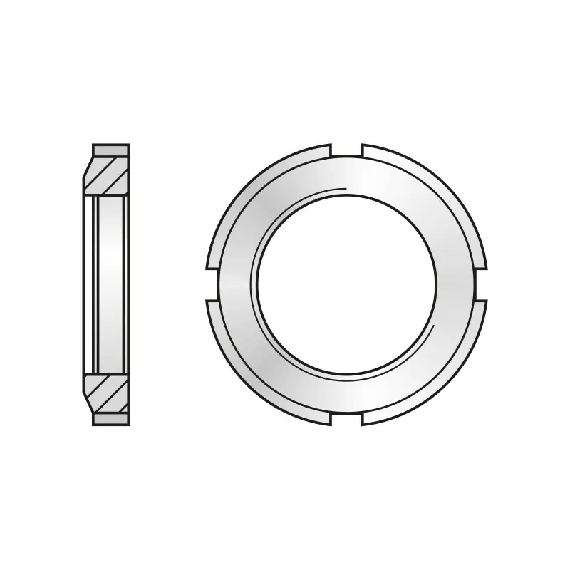 Piulita rotunda cu caneluri DIN 1804, otel, Rocast Chilipir