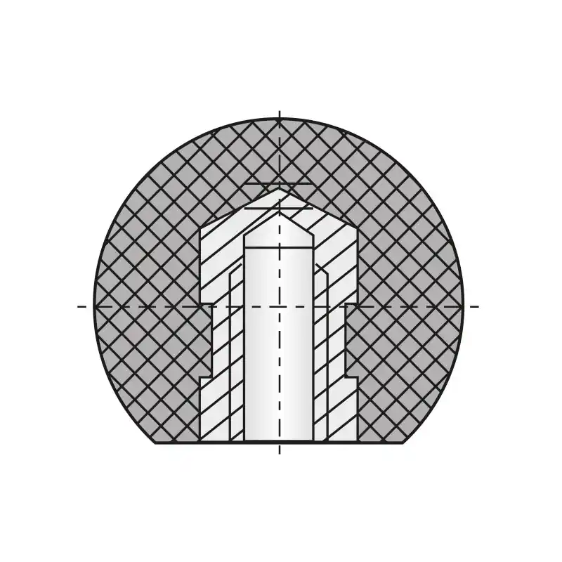 Buton sferic filetat DIN 319, plastic, negru, Rocast Comandă acum