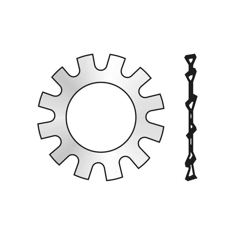 Plată securizată Saiba elastica cu Dinti exteriori formaADIN 6797, otel, zincat, Rocast