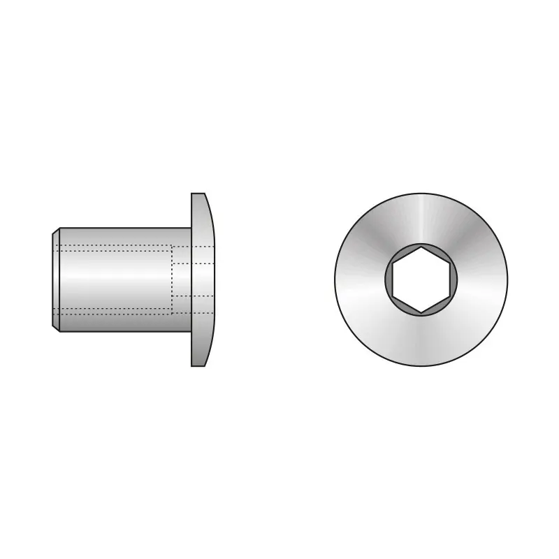 Ofertă Piulita manson forjata la rece cap bombat, locas inbus SW5, otel, nichelat - M6, Rocast