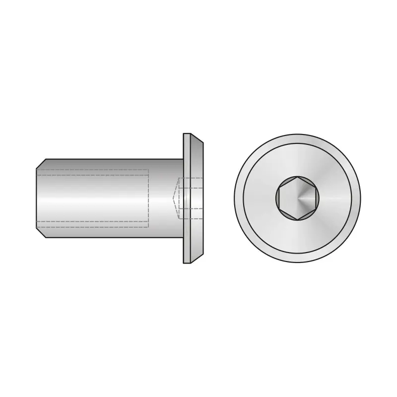 Reducere specială Piulita conector cu cap plat , otel, zincat - M6x12, Rocast