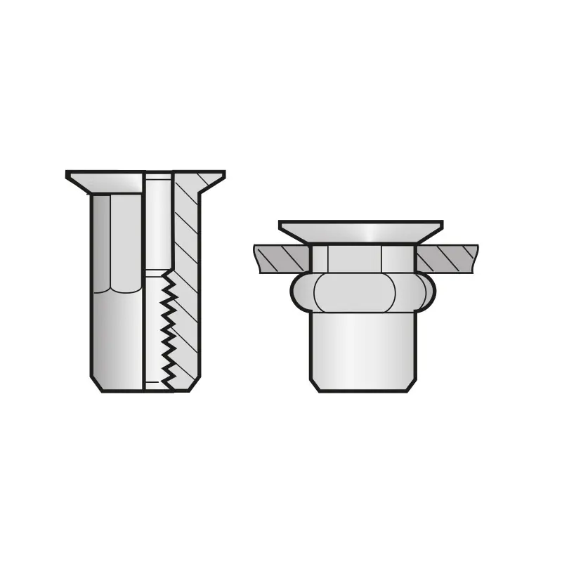 Piulita-nit semihexagonale cap tesit, otel, Bralo Plată sigură