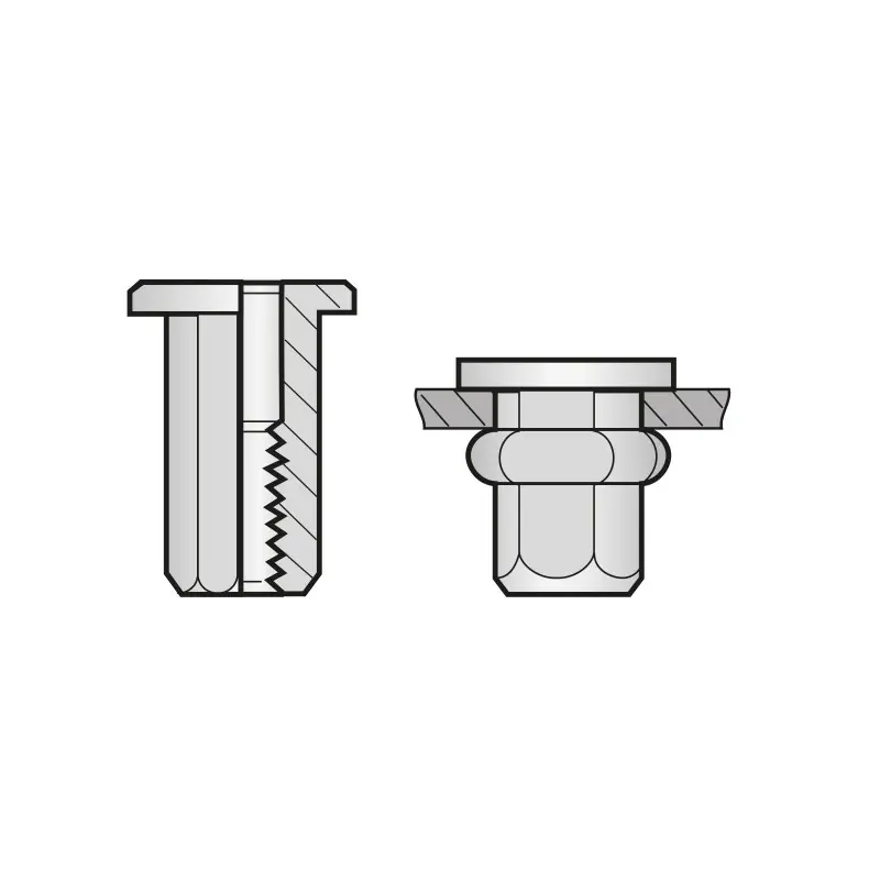 Lichidare de stoc Piulita-nit etanse cap hexagonal lat, Otel, Bralo